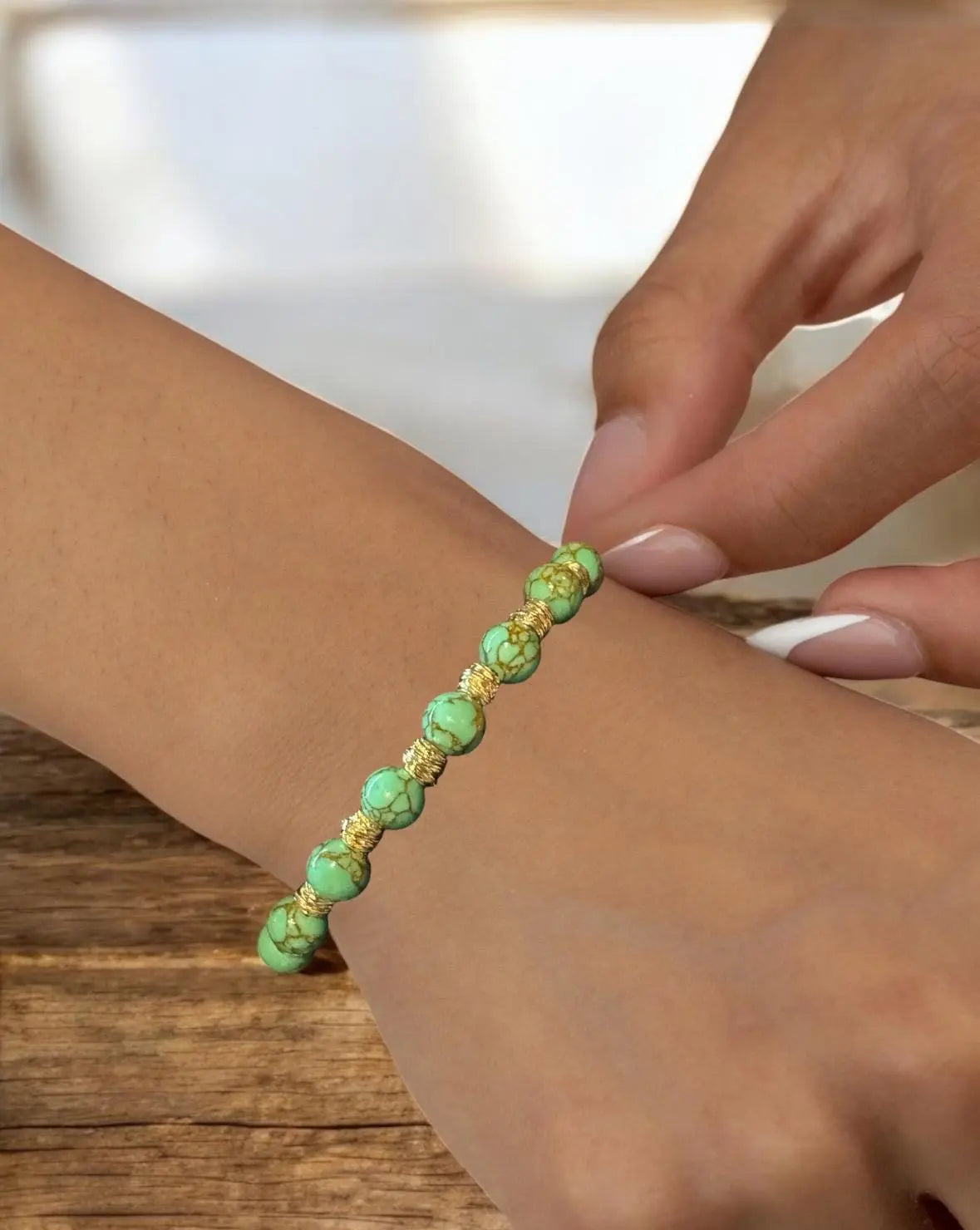 Turquoise Stretch Beaded Bracelet MehrArt collections
