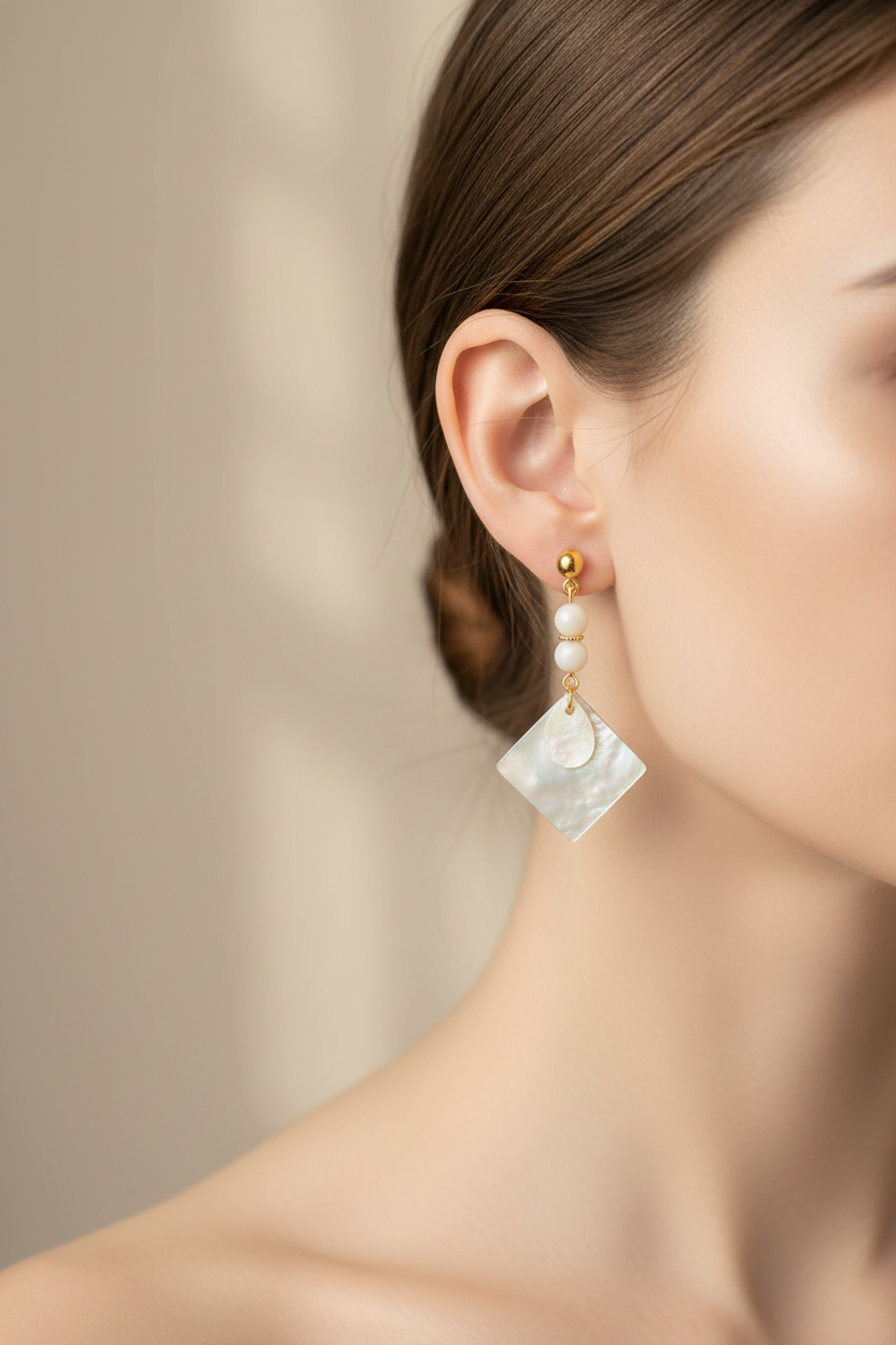 Mother of Pearl Seashell Earrings