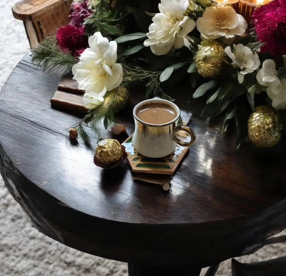 Resin wood coasters set MehrArt collections
